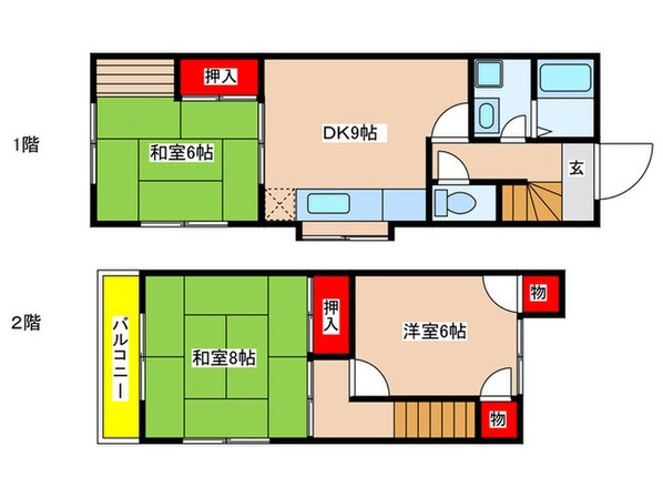 石井テラスⅡCの物件間取画像